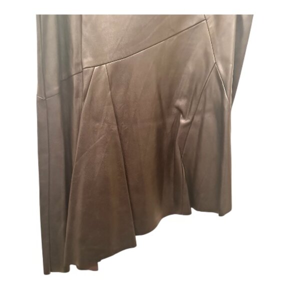 Black Asymmetrical Faux Leather Skirt - Size 12 - Picture 4 of 9